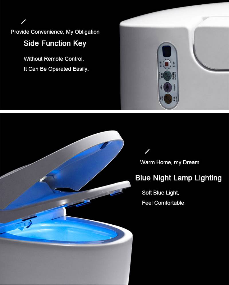 Modern Style Ceramic One Piece Siphon Flushing Toilet Seat Remote Control Automatic Smart Toilet