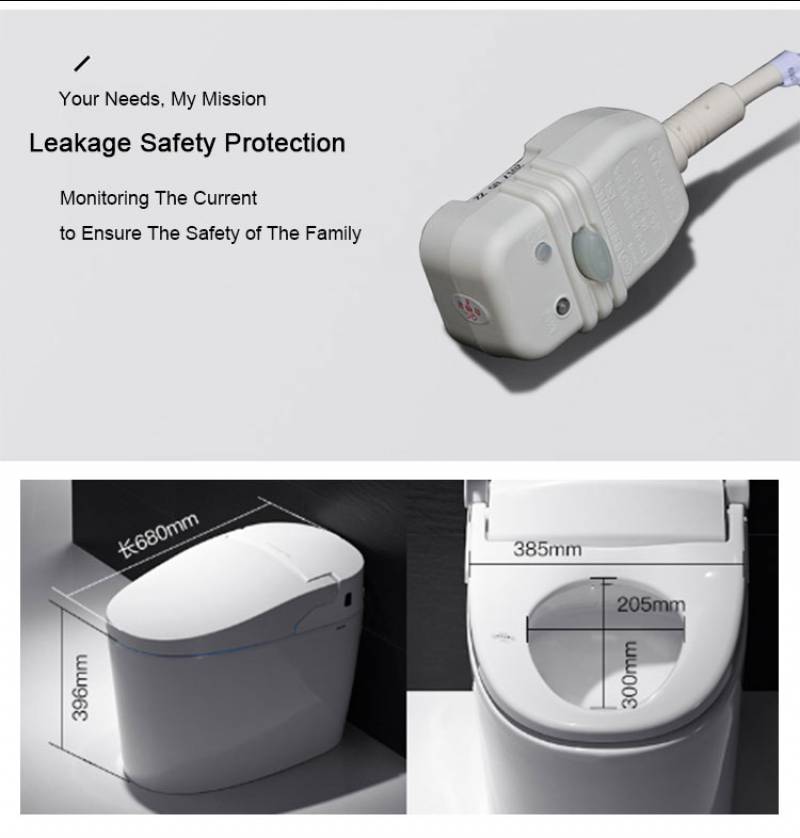 Modern Style Ceramic One Piece Siphon Flushing Toilet Seat Remote Control Automatic Smart Toilet