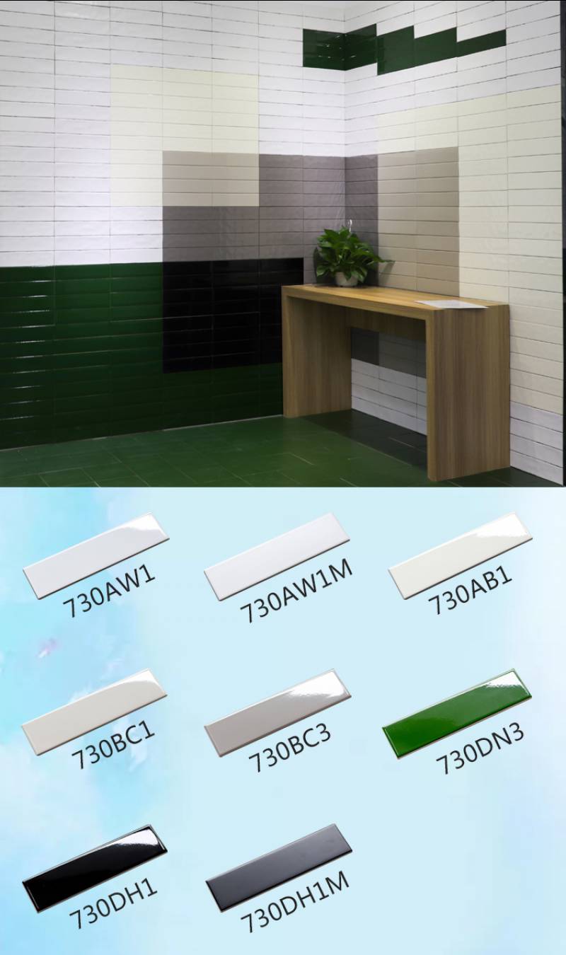 Foshan tiles' factory 75x300mm/ 3*12 inches small size black and white ceramic glaze subway tile for shower room decoration