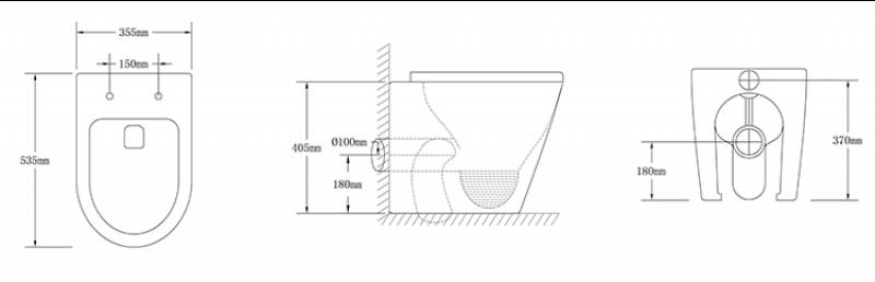 Good Sanitaryware Watermark Wc Ceramic Wall Hung Toilet with Bathroom Accessories