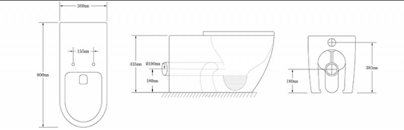 Bathroom One Piece Rimless Watermark Wall Hung Cheap Toilet for Sanitaryware