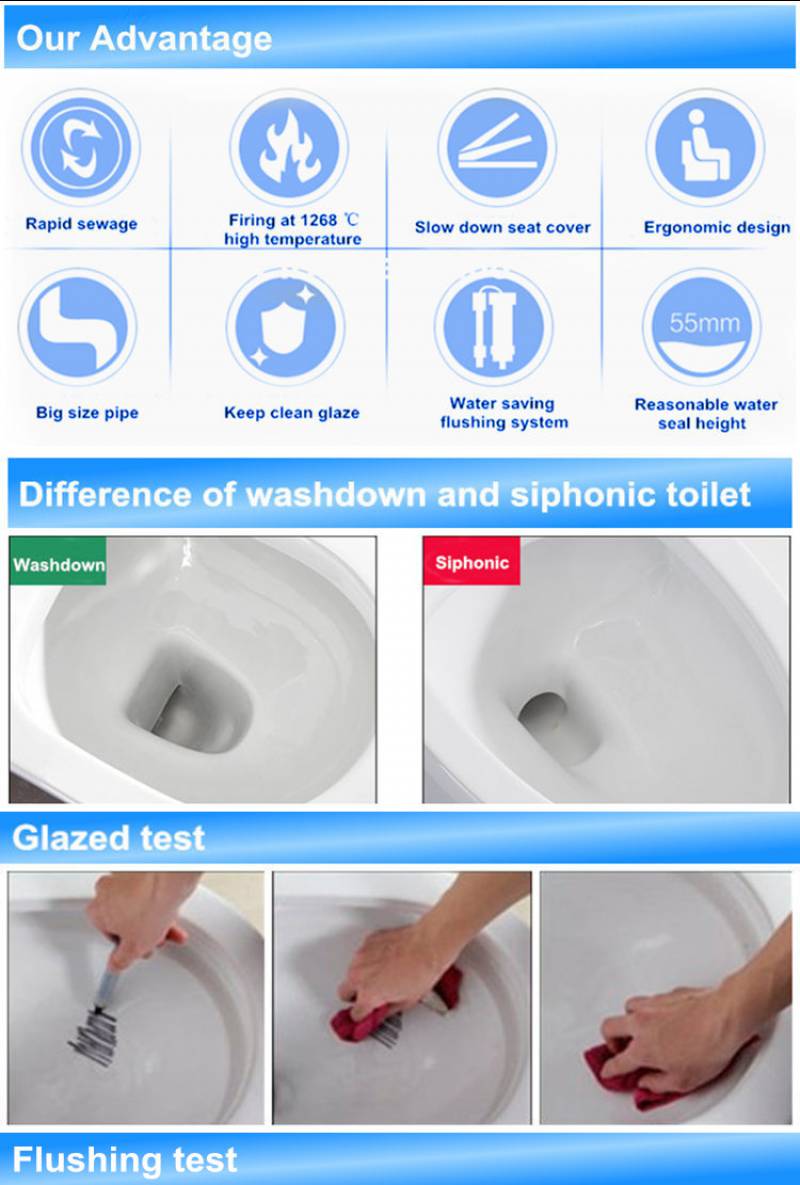 Hot sale ceramic one piece toilet siphon for hotel