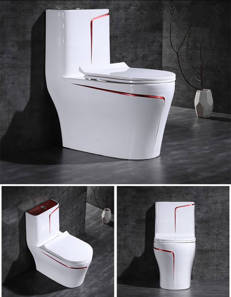 Sanitary ware bathroom white and black toilet seat