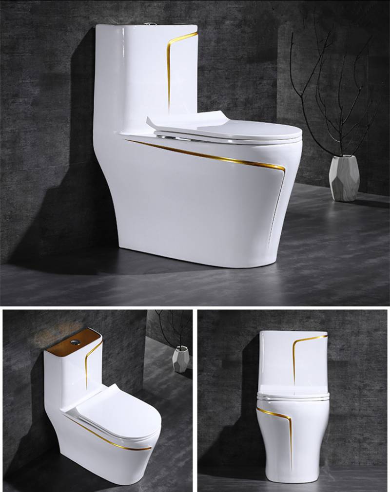 Sanitary ware bathroom white and black toilet seat