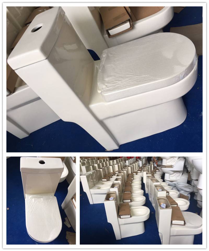 China ceramic on-piece ivory color toilet