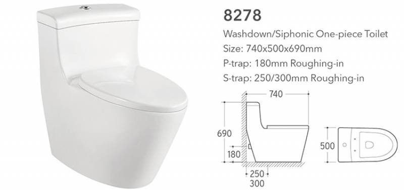 America Style Ceramics Toilet Manufacturers Caravan Wc One Piece Toilet with White Color