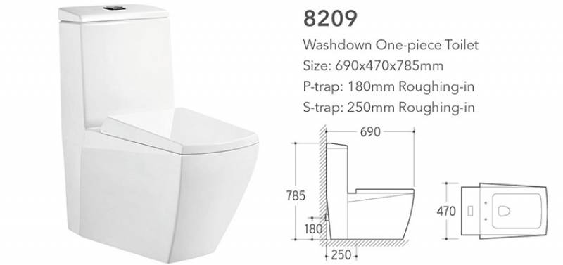 Fo Shan Bathroom Sanitary Ware Water Closet Ceramic Wc One Piece White Color Toliet