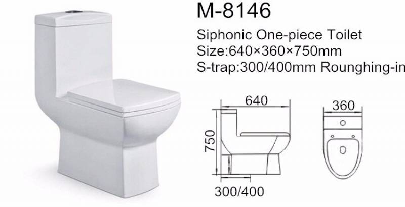 Factory price tornado-flush ceramic siphonic one piece toilet in south america