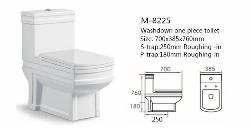 Washdown ceramic sanitary one piece wc toilette