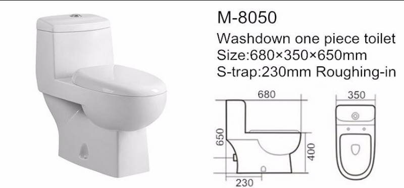 Washdown one piece S-trap or P-trap ceramic china toilet