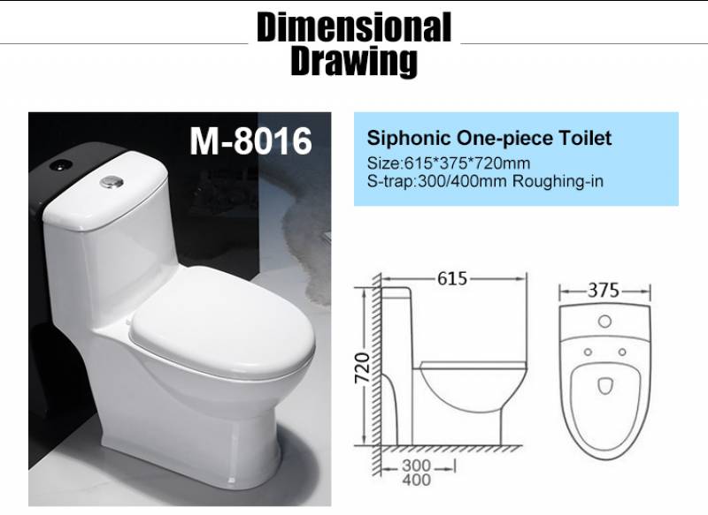 Bathroom white one piece toilet commode vortex flush toilet