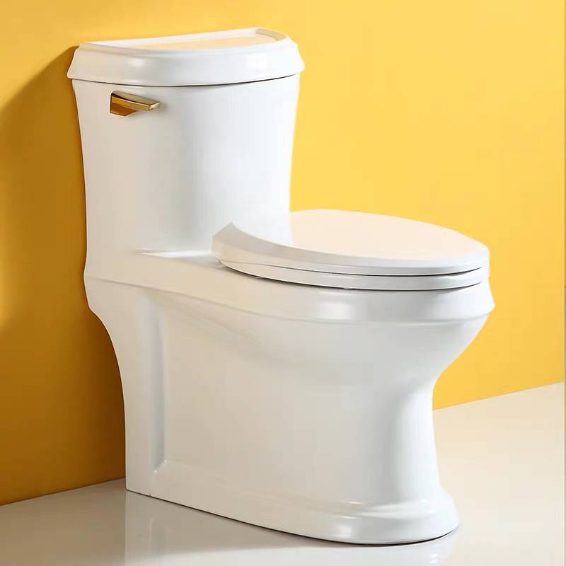 High Quality Modern Simple White Gold Bathroom Ceramic Washdown One Piece WC p-trap/s-trap Toilet Bowl