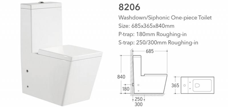 Bathroom Ceramic Sanitary Ware  Water Closet Wash Down One Piece Wc Toilet with Bowl Seat Cover