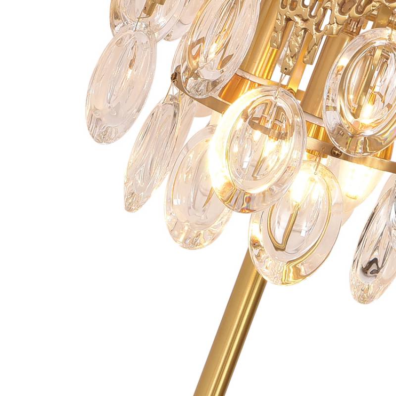 220V New design antique brass  crystal chandelier table lamp dining  bedroom beside lighting  shiny gold finished