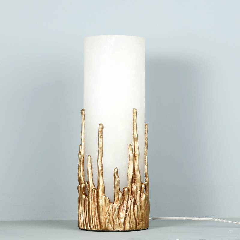 110/220V E26/E27 New design antique brass Marble modern table lamp dining bedroom beside lighting shiny gold finished