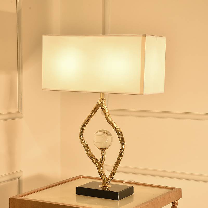 110/220V E26/E27 New design antique brass Marble modern table lamp dining bedroom beside lighting shiny gold finished