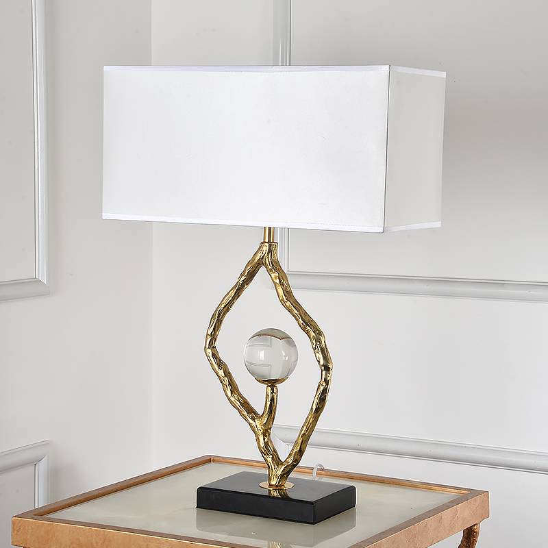 110/220V E26/E27 New design antique brass Marble modern table lamp dining bedroom beside lighting shiny gold finished