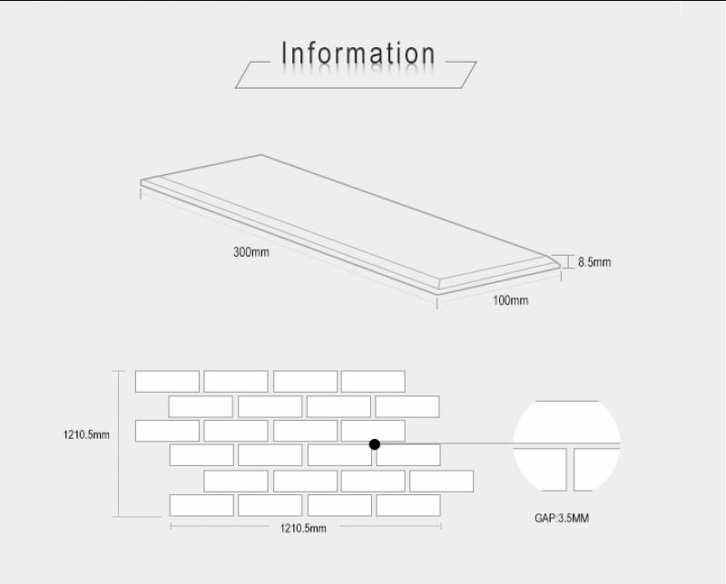 100X300Mm Kích Thước Và Nội Thất Cách Sử Dụng Gốm Tàu Điện Ngầm Gạch