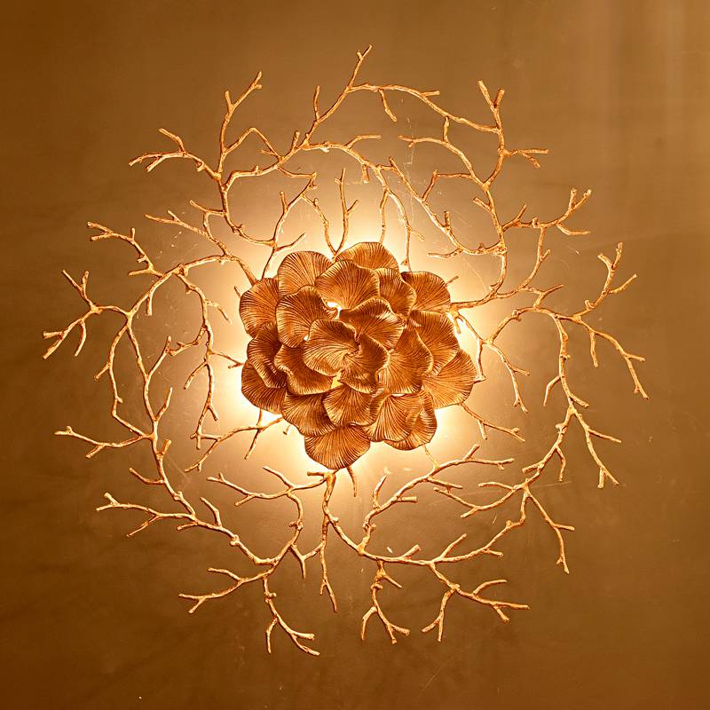 New Design 220V New Art style antique brass  luxury modern wall chandelier lamp rose gold sconce lighting home indoor