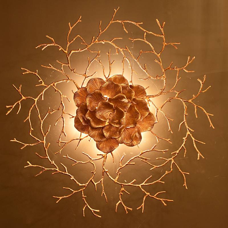 New Design 220V New Art style antique brass  luxury modern wall chandelier lamp rose gold sconce lighting home indoor