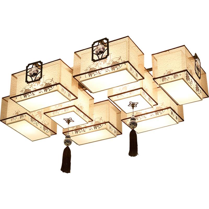 European Gold Glass Three Level Dimmable LED Ceiling Lights Balcony Hallway Pendant Lamp Hotel Home Decor Chandelier Lamparas