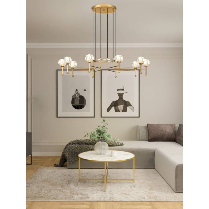 Modern decorative lamp product combination chandelier round ring lighting crystal crystal chandelier