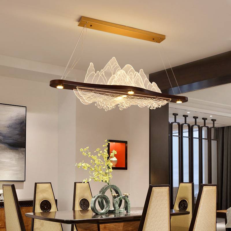 Creative Design Indoor Modern Coffee Shop Restaurant Acrylic Aluminum Simple Led Chandeliers Pendant Light