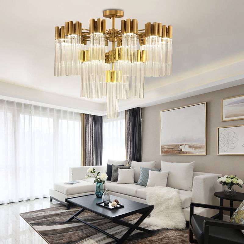 luxury hotel decorative large crystal hanging lamp stair light chandeliers