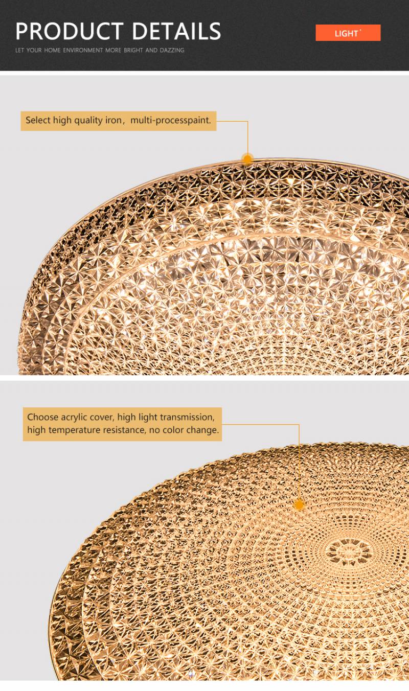 High Quality Bedroom Corridor Decoration Plastic Shade Iron Base 60W LED Ceiling Light