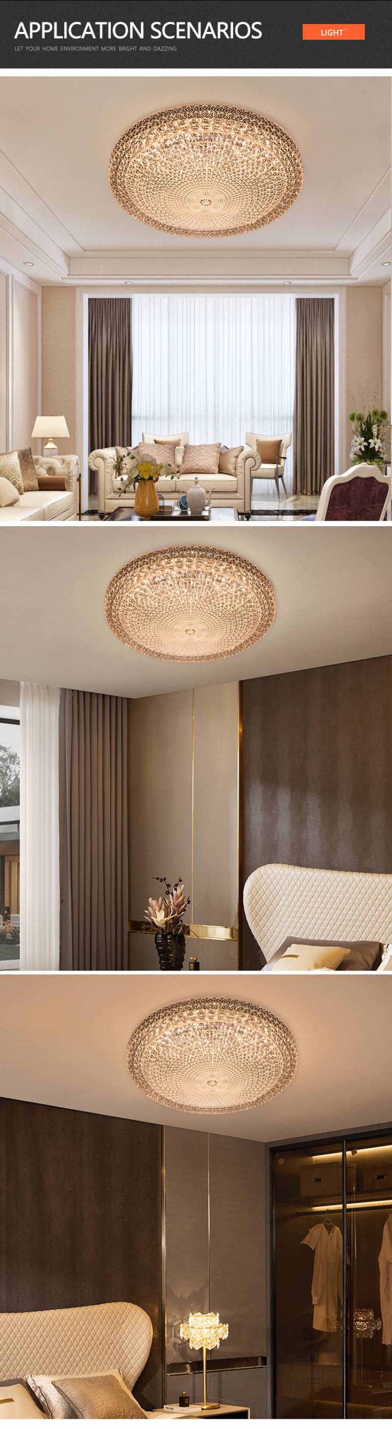 High Quality Bedroom Corridor Decoration Plastic Shade Iron Base 60W LED Ceiling Light