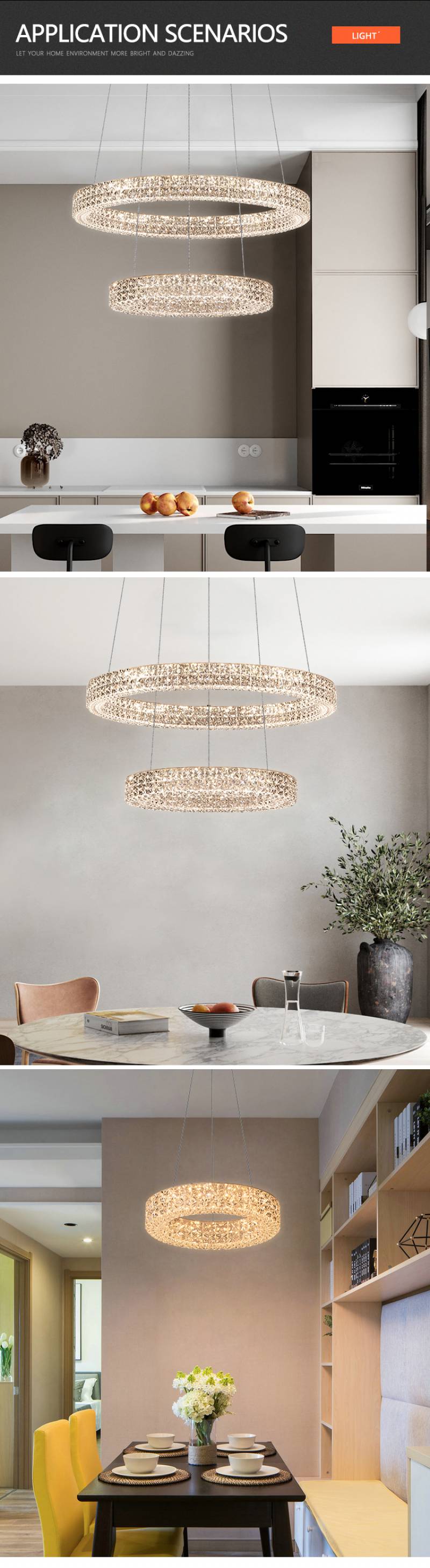 High Quality Indoor Living Room Dinning Room Acrylic Modern LED Pendant Lamp