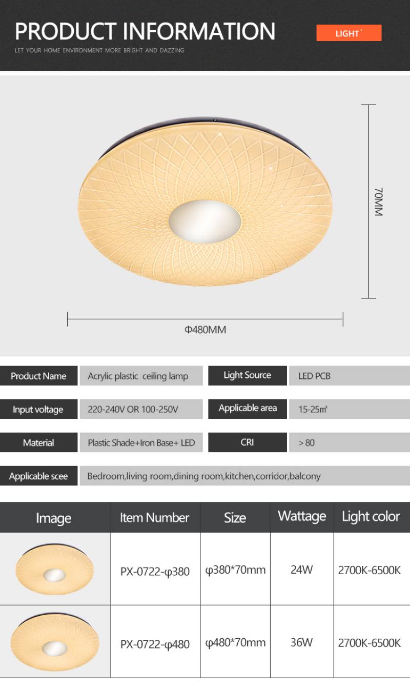 High Quality Indoor Decoration Corridor Office 24Watt 36Watt Round LED Ceiling Lamp