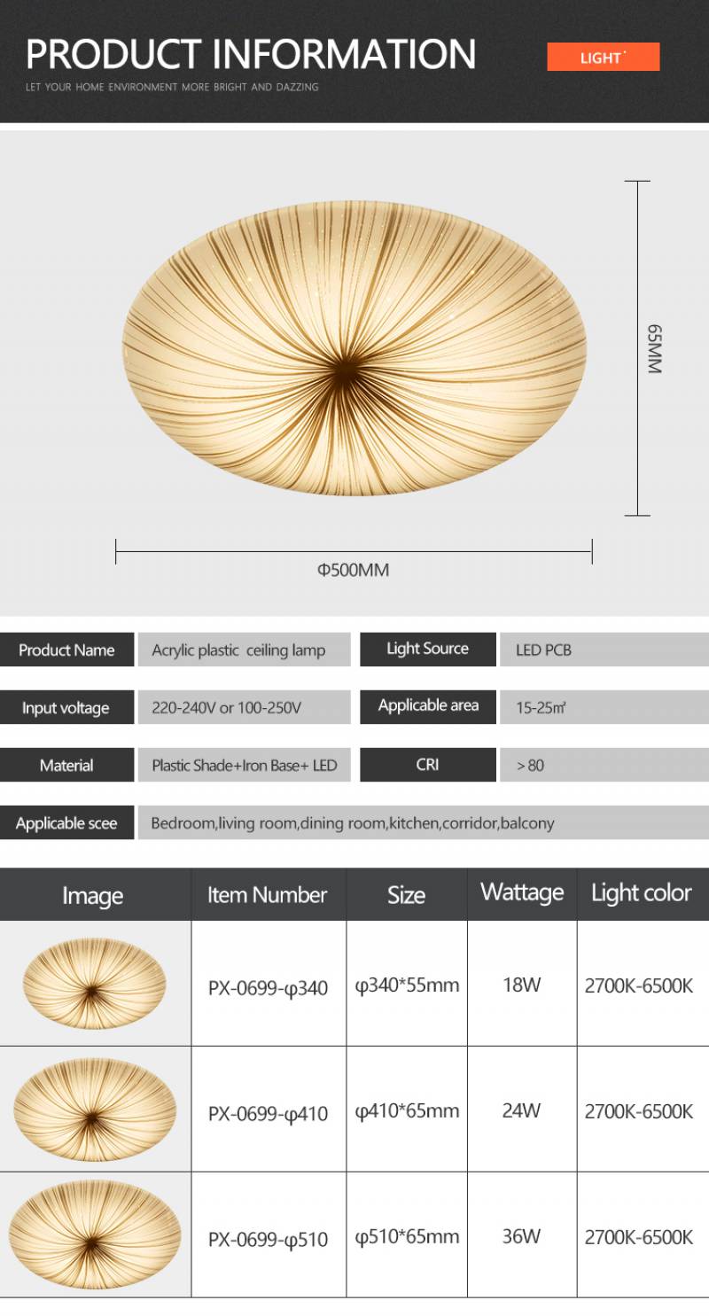 New Design Residential Decoration Home Office 18Watt 24Watt 36Watt Round LED Ceiling Light