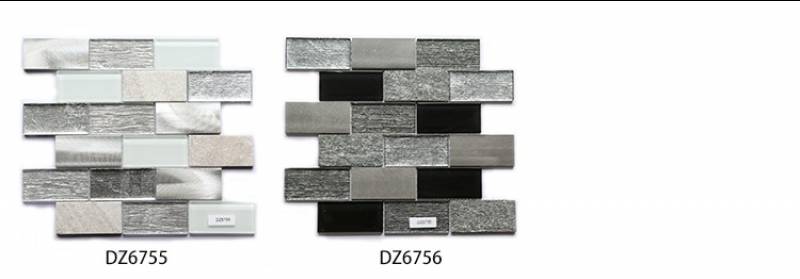 300x300mm Interior Decoration Glass Tiles Natural Marble Black Stone Mosaic