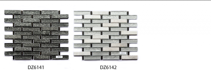 300*335mm White Stone Mixed Glass Tile Background Mosaic