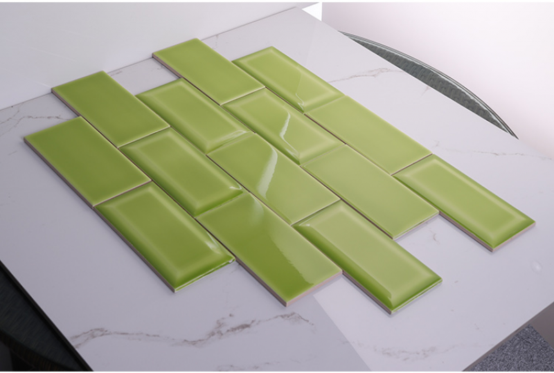 Apple Glossy Flat Subway Tile Green 3x6inch 7.5x15cm Glazed Tiles Ceramic Tiles Rustic Tiles Interior Tiles JLA Ceramics 7-8.5mm