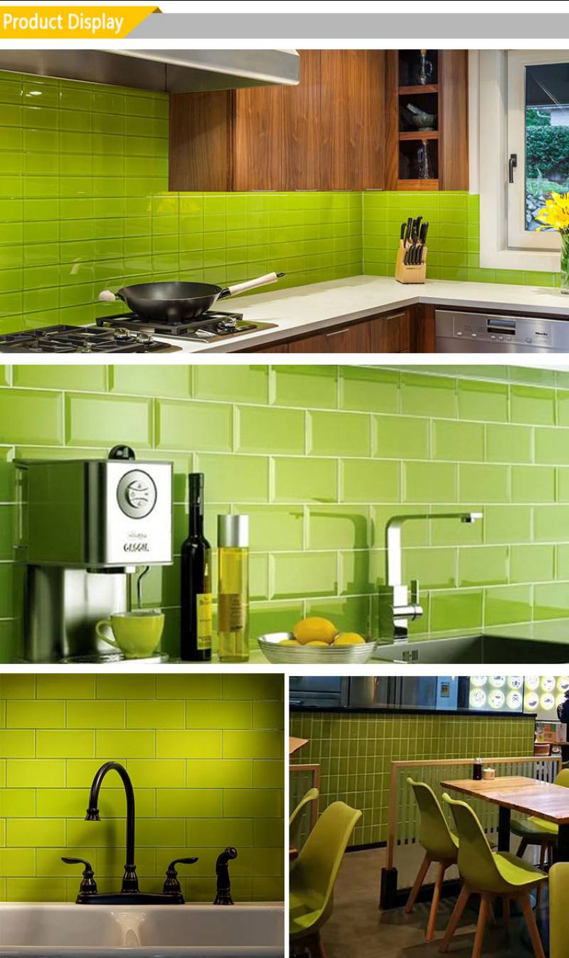 Apple Glossy Flat Subway Tile Green 3x6inch 7.5x15cm Glazed Tiles Ceramic Tiles Rustic Tiles Interior Tiles JLA Ceramics 7-8.5mm