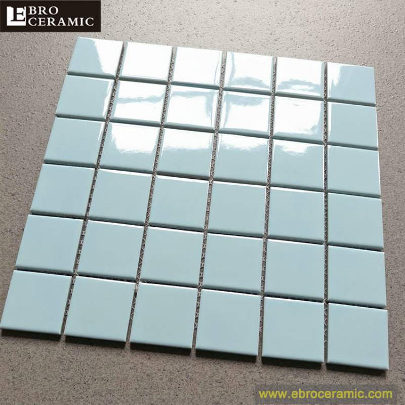 Foshan ebro black glossy glazed swimming pool tiles mosaic backsplash tiles