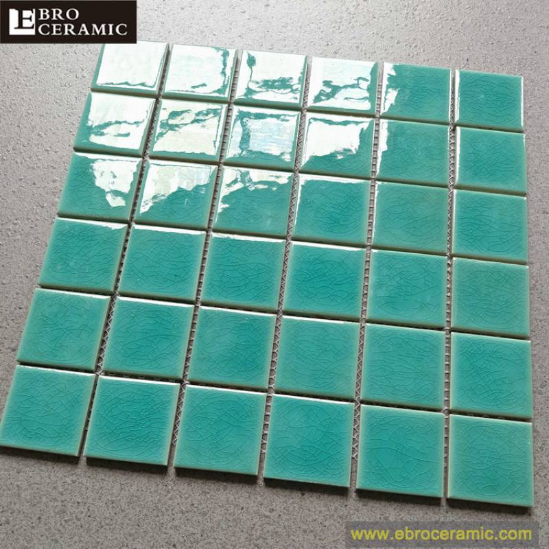 Foshan ebro black glossy glazed swimming pool tiles mosaic backsplash tiles