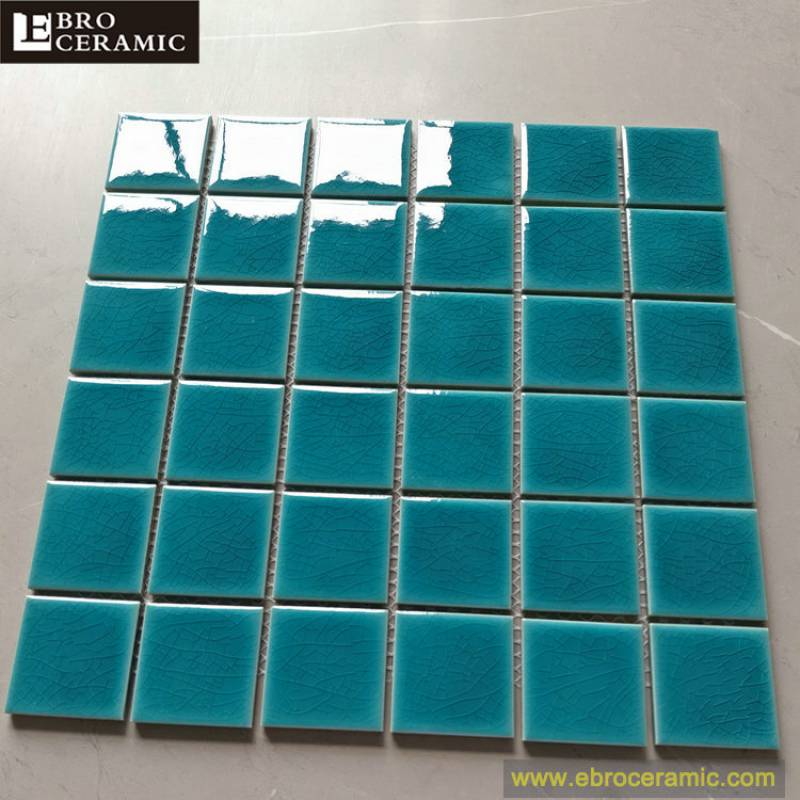 Foshan ebro black glossy glazed swimming pool tiles mosaic backsplash tiles