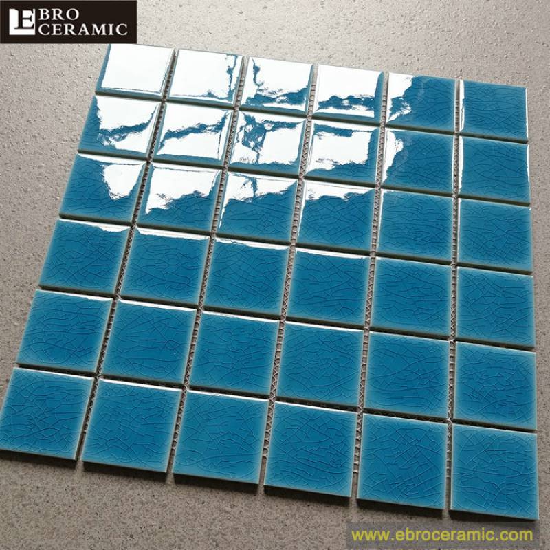 Foshan ebro black glossy glazed swimming pool tiles mosaic backsplash tiles