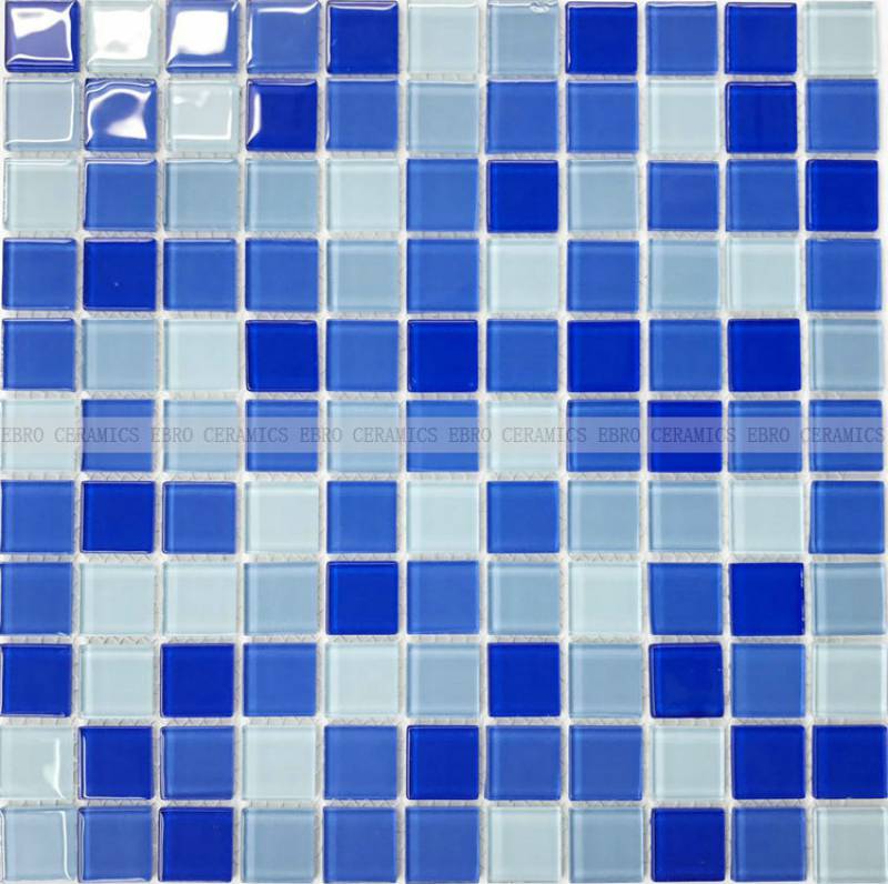 swimming pool blue glass mosaic tiles