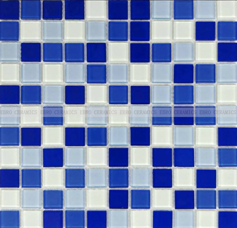 swimming pool blue glass mosaic tiles