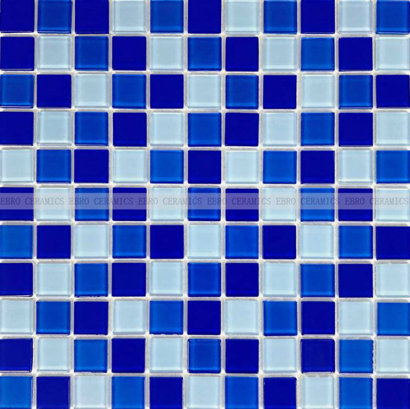 swimming pool blue glass mosaic tiles