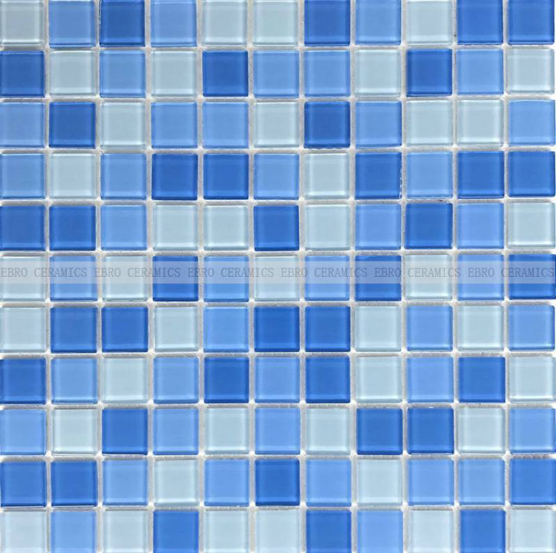 swimming pool blue glass mosaic tiles