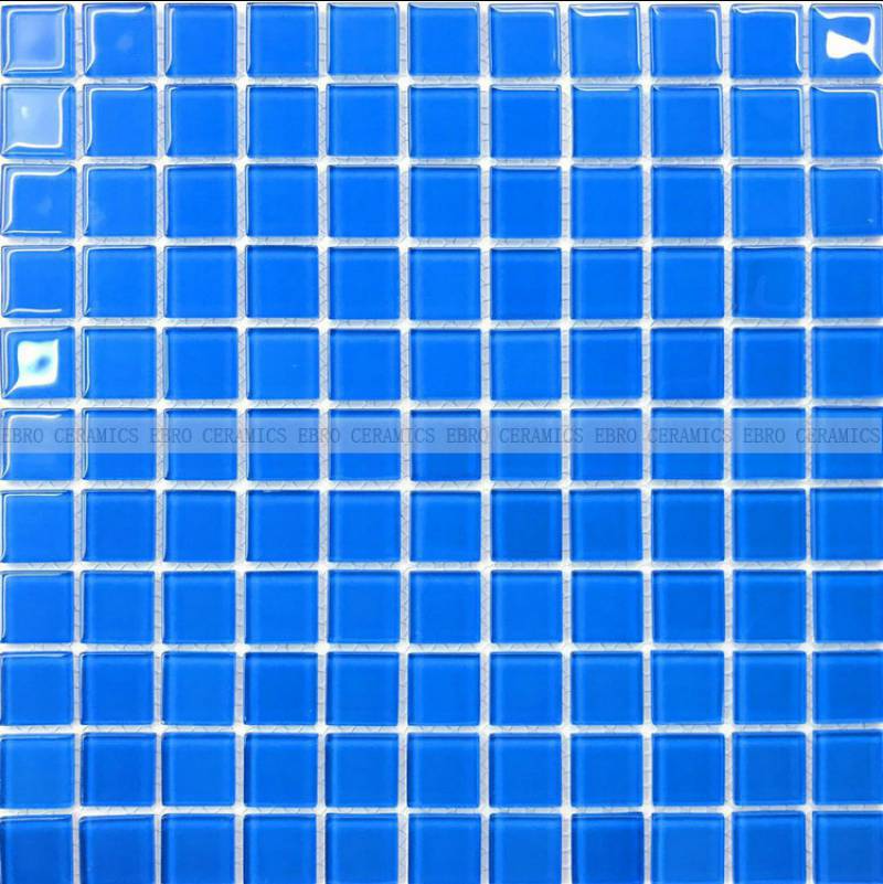 swimming pool blue glass mosaic tiles