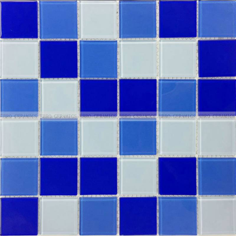 swimming pool blue glass mosaic tiles