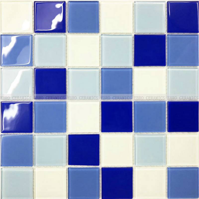 swimming pool blue glass mosaic tiles