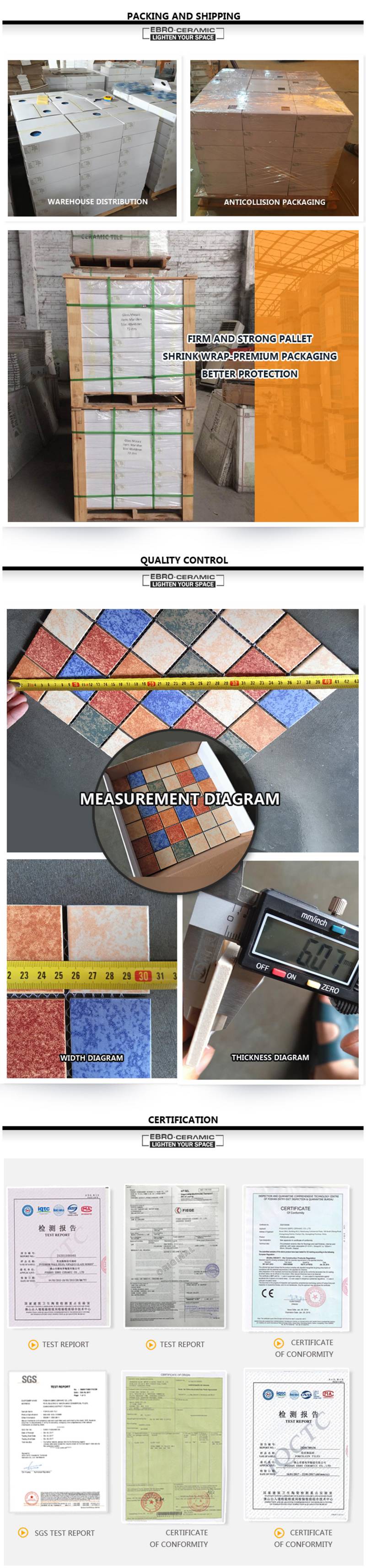 Ebro high quality wholesale price ceramic bathroom tiles swimming pool mosaic tile blue for swim pool