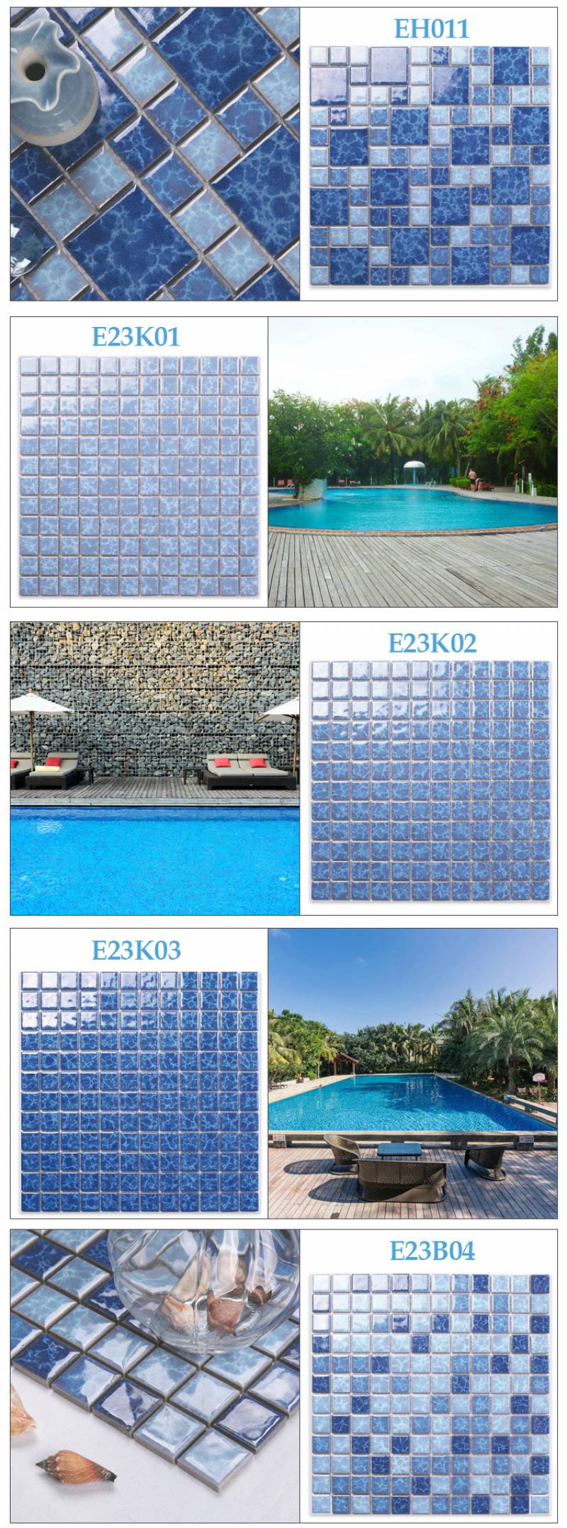 indoor decorative glazed ceramic hexagon shape mosaic feature tile for bathroom wall